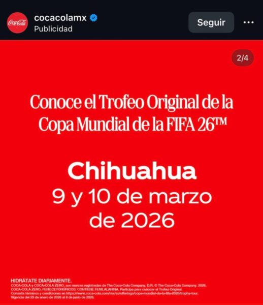 Visitará la Copa del Mundo a Chihuahua