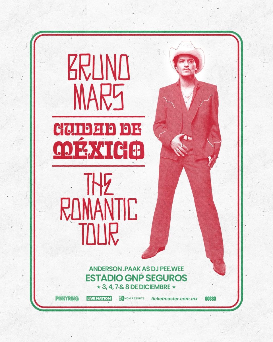 Bruno Mars regresa a México con The Romantic Tour: fechas y boletos