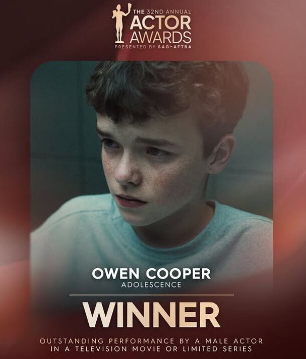 Owen Cooper gana en Mejor actor en una película para televisión