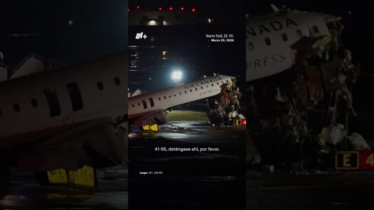 Así fue el choque de avión de Air Canada en LaGuardia