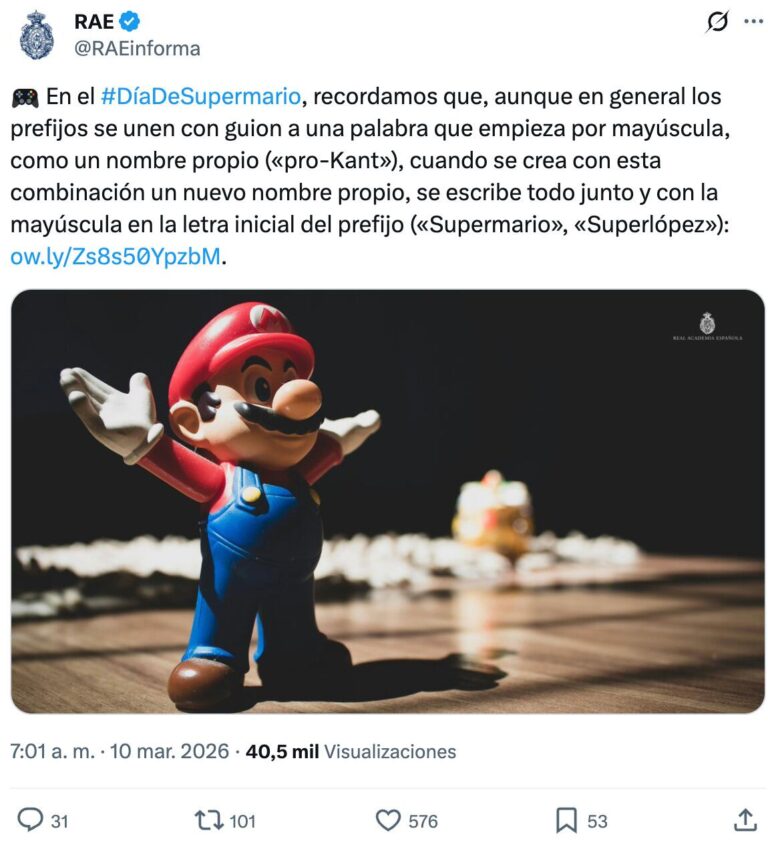 RAE corrige “Super Mario” y desata debate
