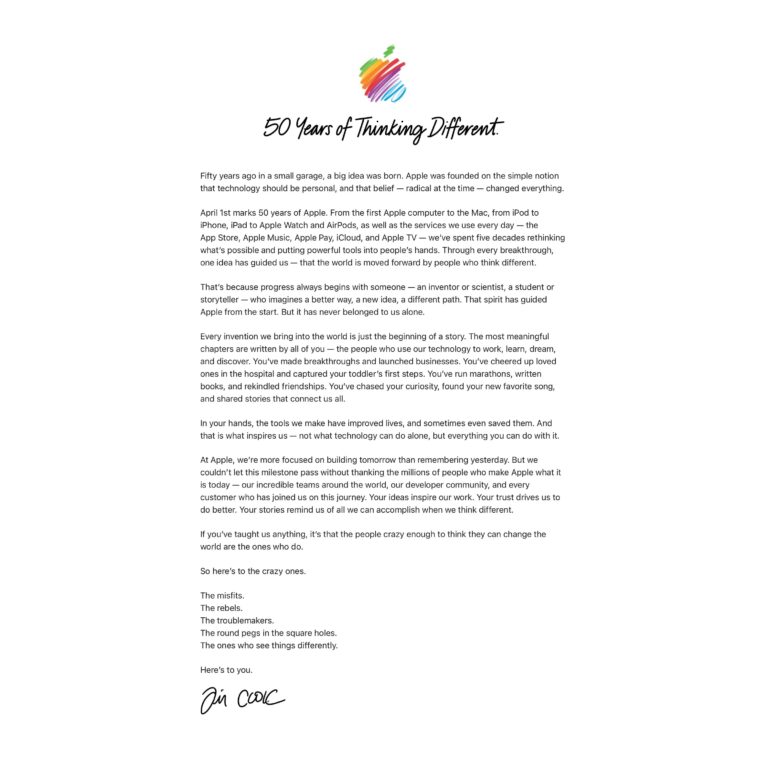 Los 7 productos que inspiraron los 50 años de Apple, según Tim Cook