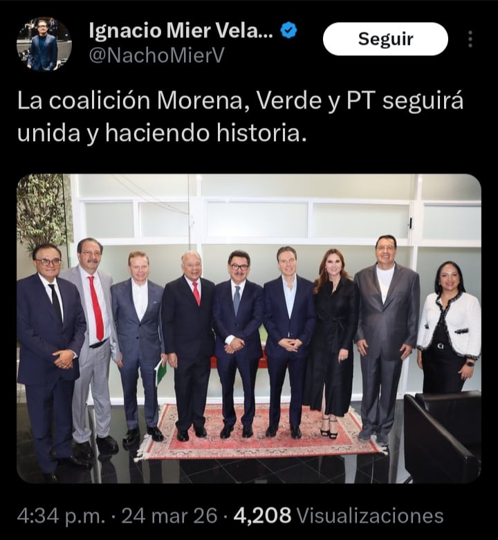 Ignacio Mier destaca unidad de Morena y aliados ante aprobación del Plan B