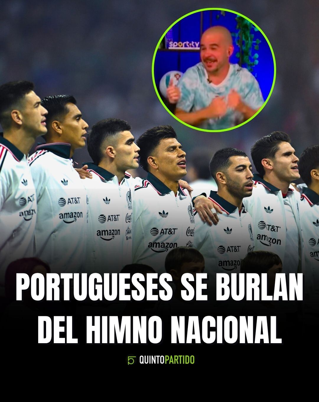 Medio portugués se burla del Himno Nacional en el México vs Portugal.