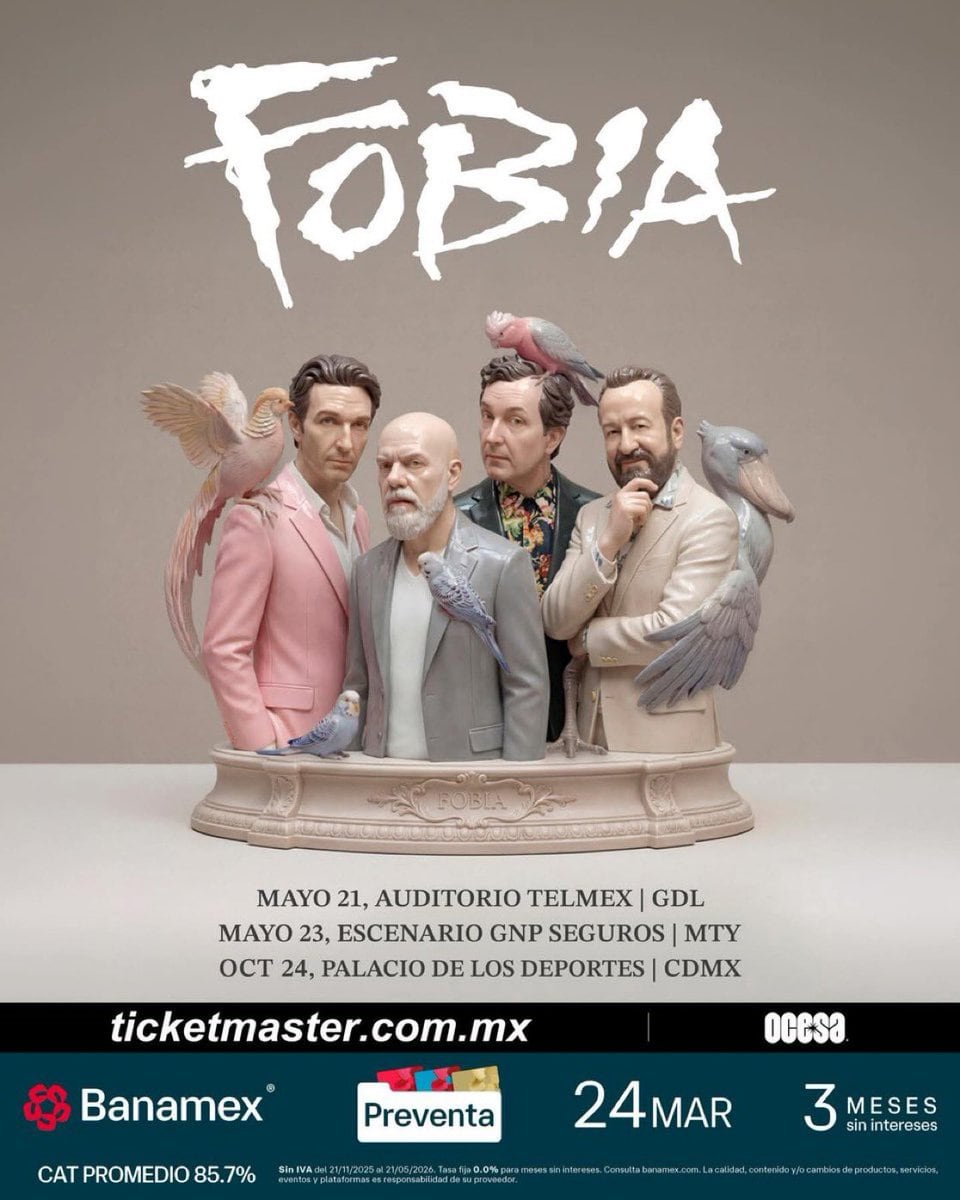 Fobia anuncia conciertos en México: fechas y boletos
