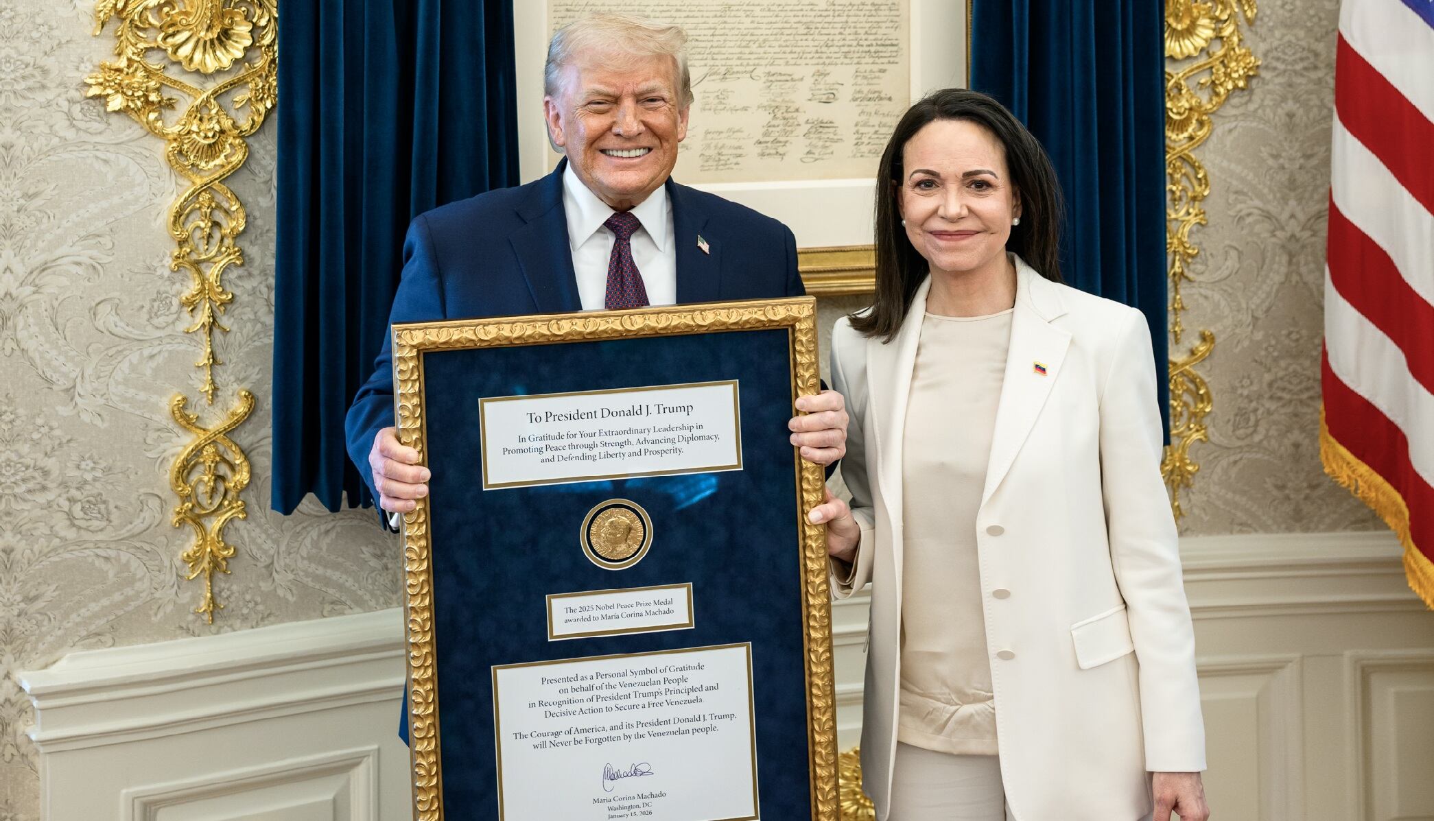 María Corina Machado y Donald Trump