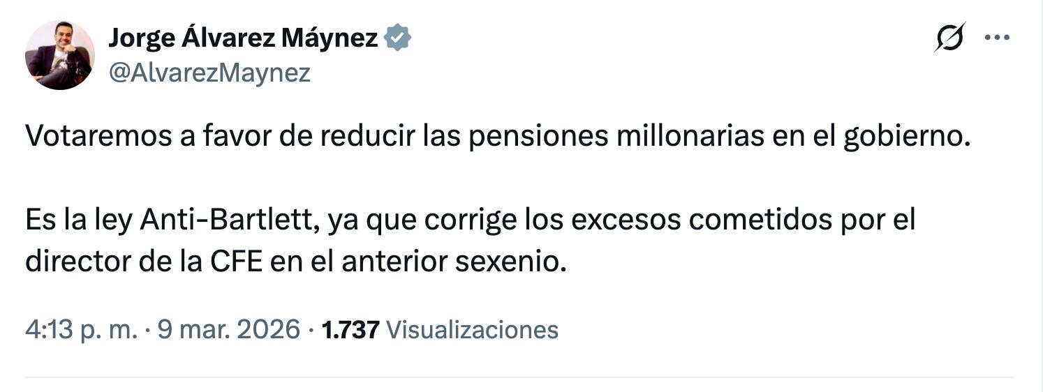 Movimiento Ciudadano adelanta voto a favor de la reforma de pensiones