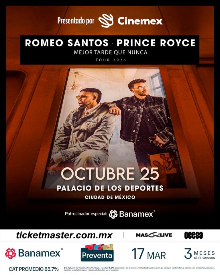 Romeo Santos y Prince Royce en Palacio de los Deportes: precios, fecha y preventa del concierto