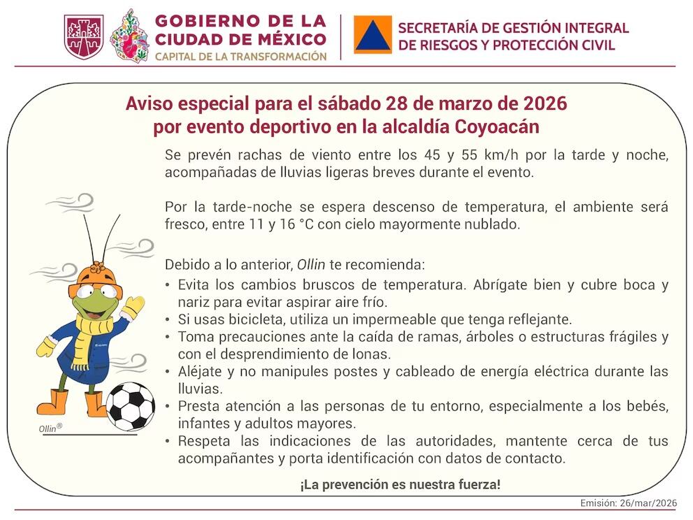 Clima en Coyoacán hoy: pronóstico para el México vs Portugal