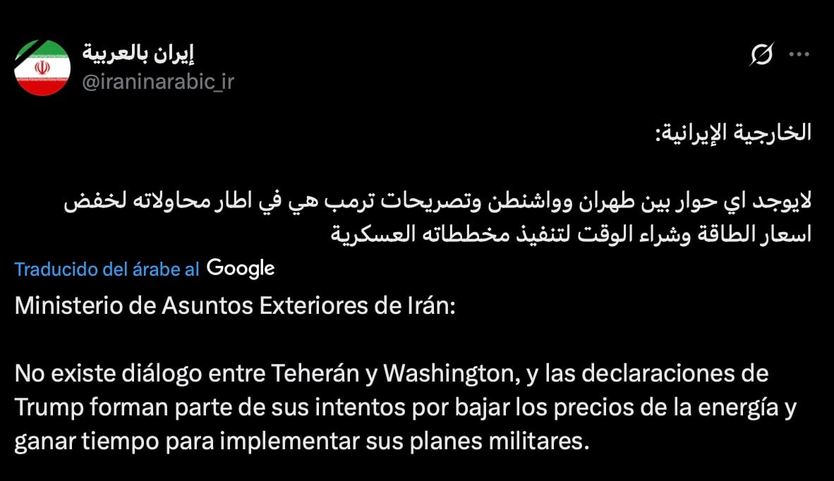 Irán desmiente a Trump: niega diálogo con Estados Unidos