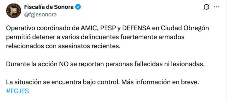 Balacera en Cajeme durante operativo; reportan posibles detenidos