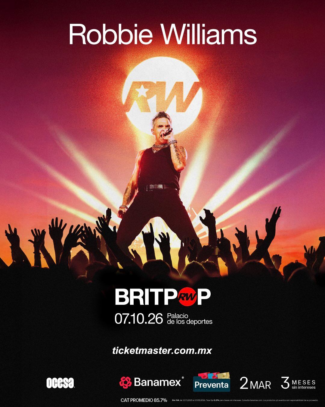Robbie Williams tendrá un concierto en el Palacio de los Deportes