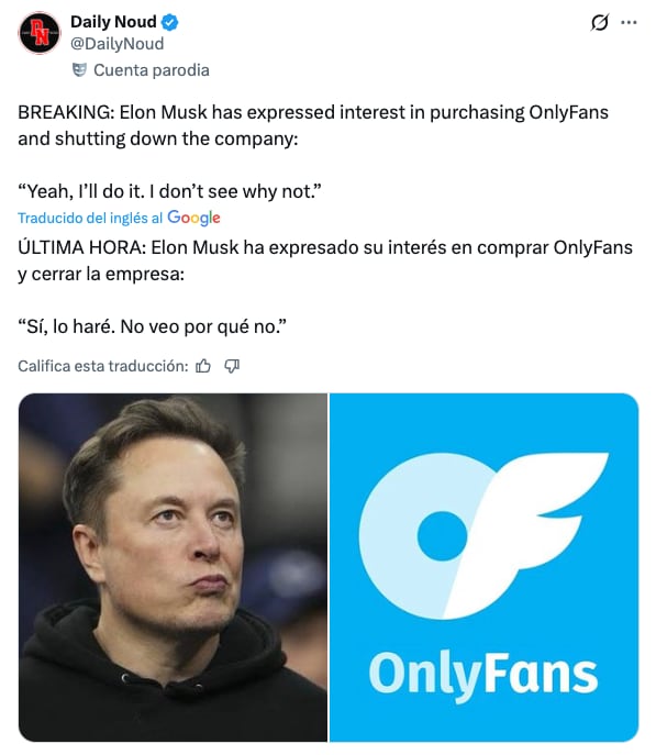 Rumor sobre interés de Elon Musk por comprar OnlyFans