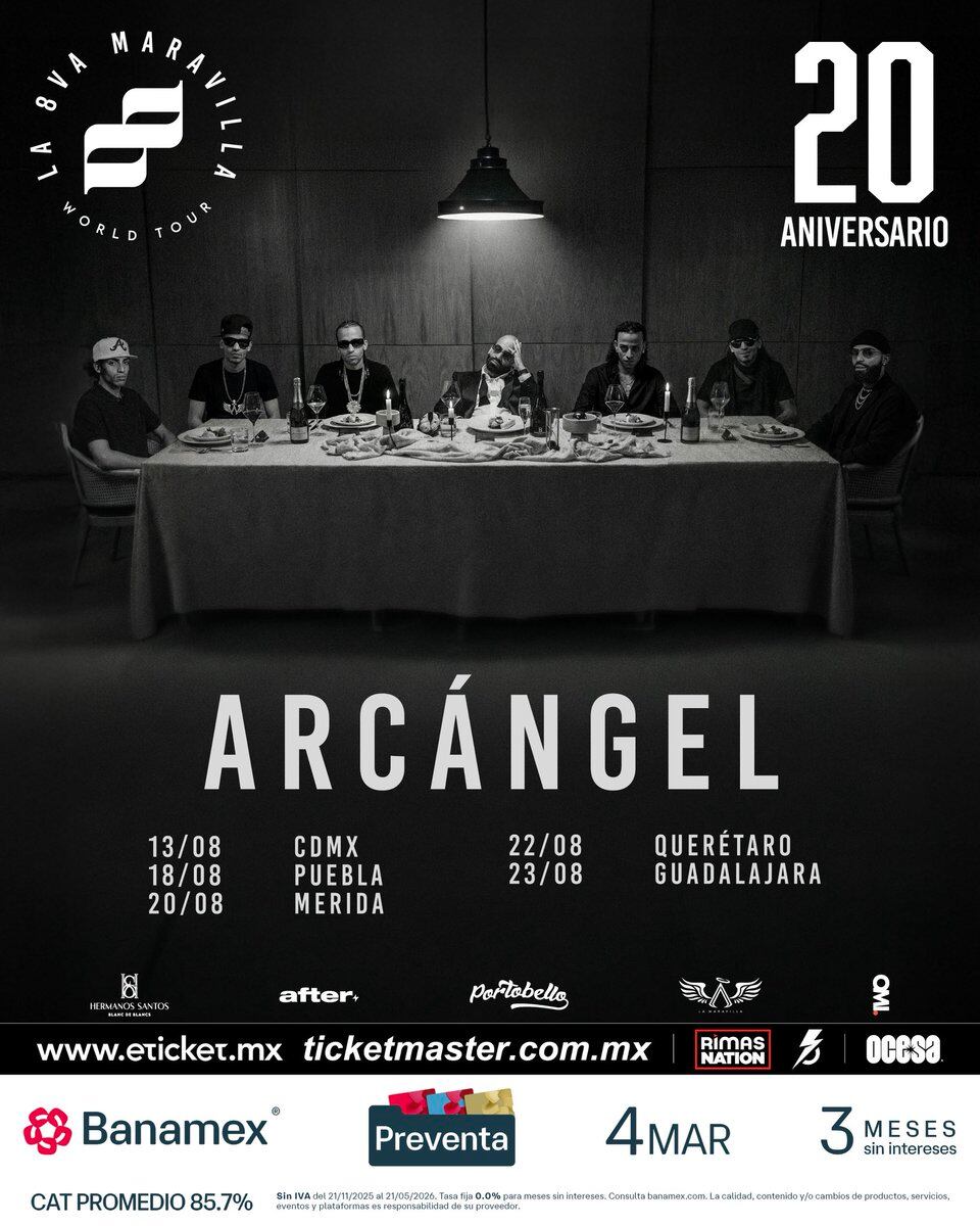 Arcángel anuncia gira en México por 5 ciudades: fechas y boletos