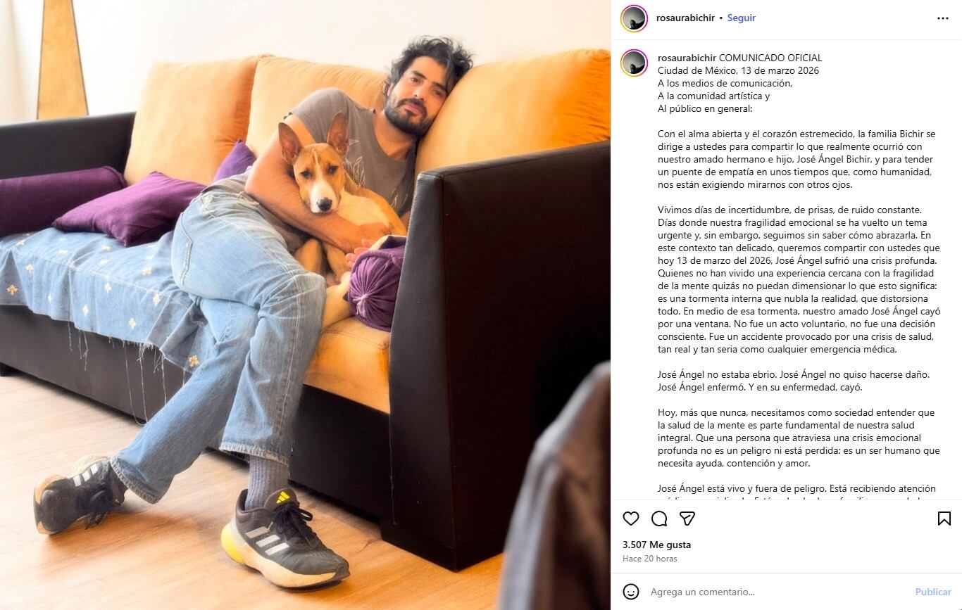 José Ángel Bichir está fuera de peligro, afirma Odiseo Bichir