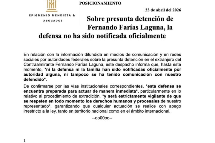 Defensa de Fernando Farías Laguna acusa falta de notificación en su detención