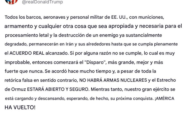 Donald Trump amenaza a Irán con “destrucción letal” si no hay acuerdo real