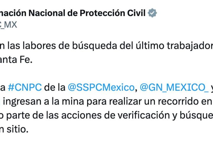 Trabajos en mina Santa Fe continúan: último trabajador atrapado sigue sin ser localizado