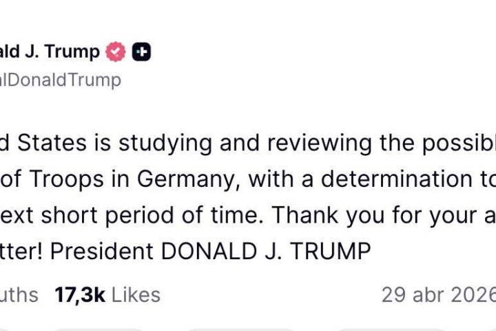Truth Social de Trump sobre Alemania.