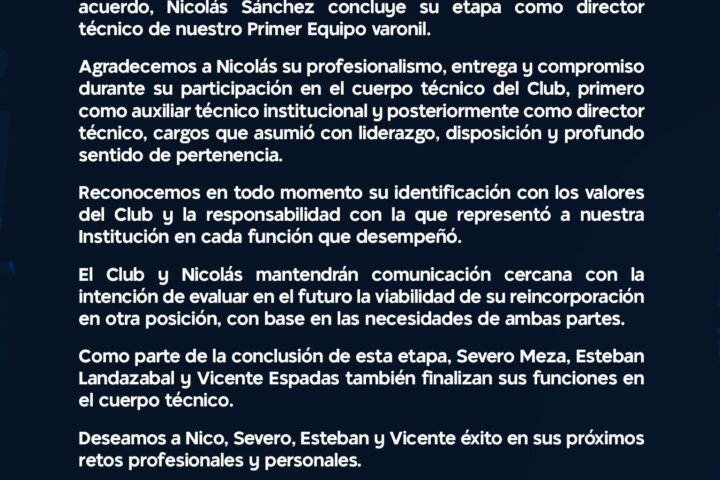 Nicolás Sánchez se va de Rayados… y no será el único