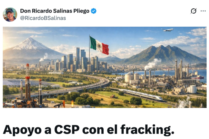 Salinas Pliego expresa apoyo a Sheinbaum en tema de fracking