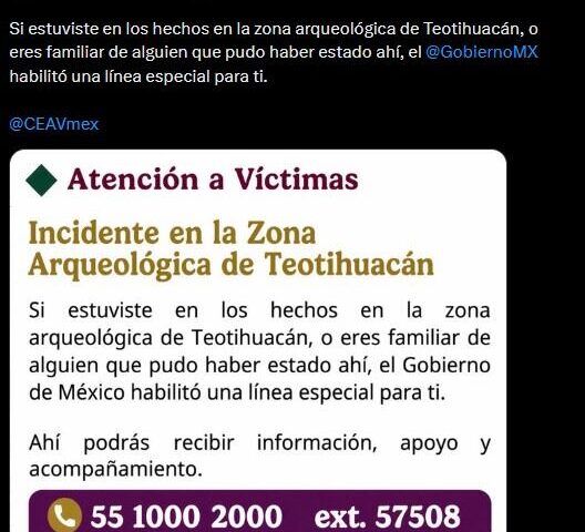 Gobernación activa línea de atención a víctimas tras tiroteo en Teotihuacán