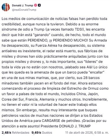 Donald Trump inicia limpieza en Estrecho de Ormuz; Irán advierte contraatacar