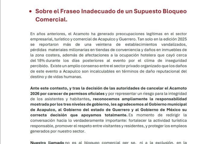 CCE Guerrero respalda cancelación de Acamoto 2026