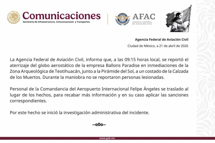 Comunicado de la AFAC