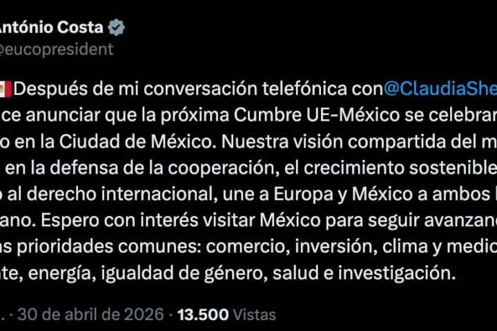 Sheinbaum confirma fecha de la Cumbre México-UE en CDMX