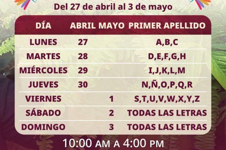 Calendario de registro para Pensión Bienestar Adultos Mayores