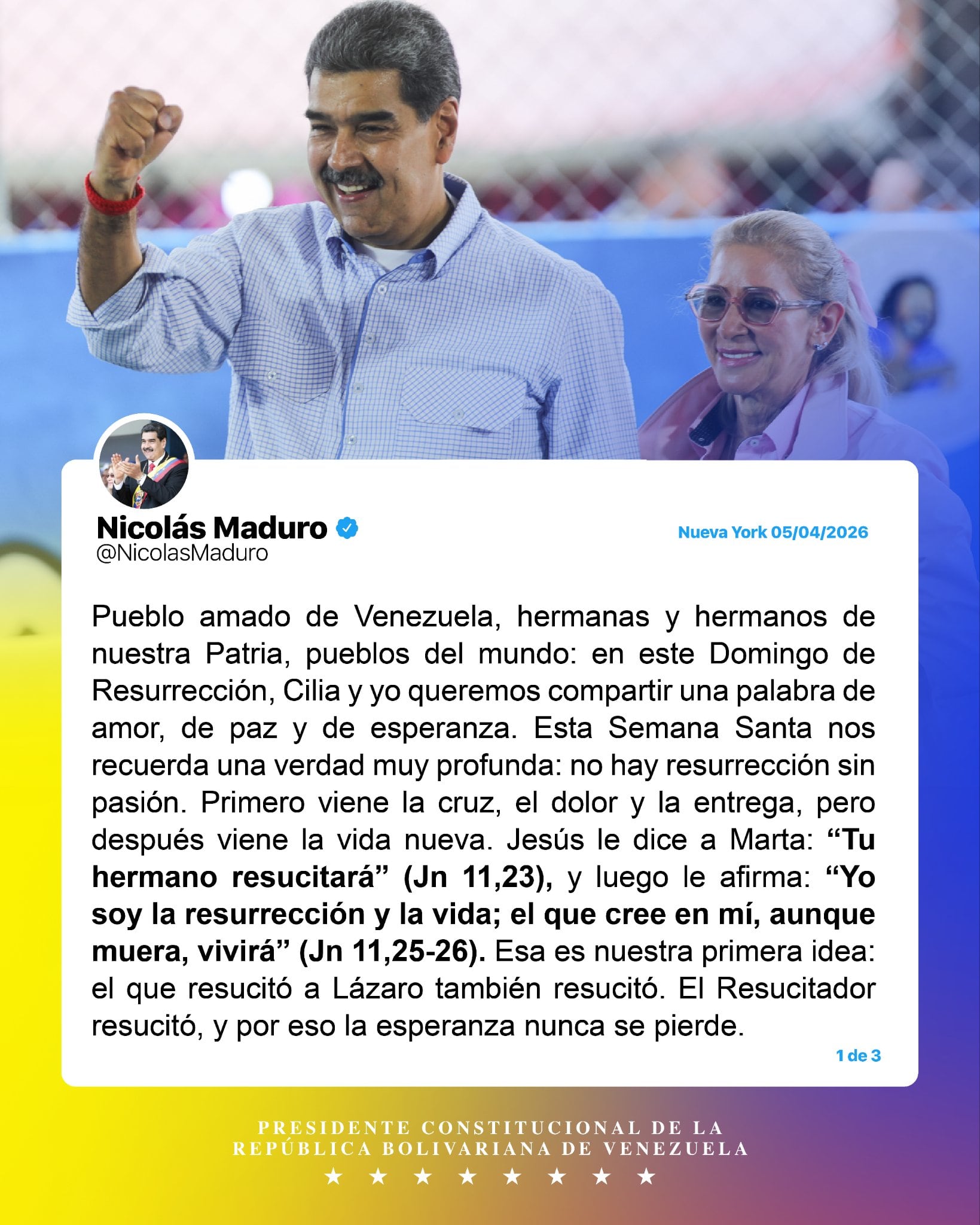 Mensaje de Nicolás Maduro