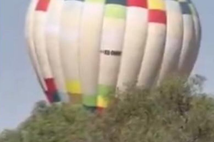 Globo aerostático realiza aterrizaje de emergencia en Teotihuacán