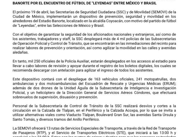 México vs Brasil: así será el operativo de seguridad en el Estadio Banorte