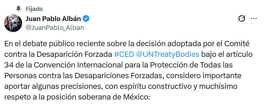 Comité de la ONU respalda informe sobre desaparecidos en México