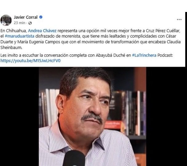 Indefendible Corral tras publicación vs Cruz Pérez Cuéllar