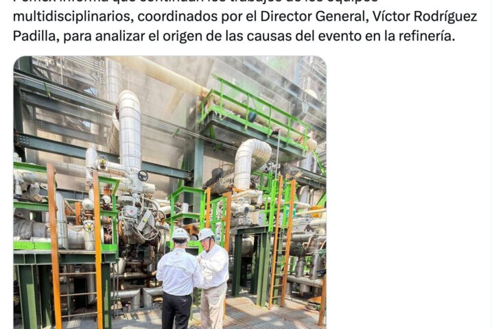 Pemex investiga origen del incendio en refinería Olmeca de Dos Bocas
