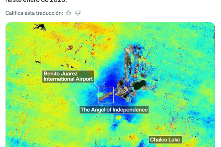 Radar NISAR de la NASA, revela aumento en la subsidencia de la CDMX