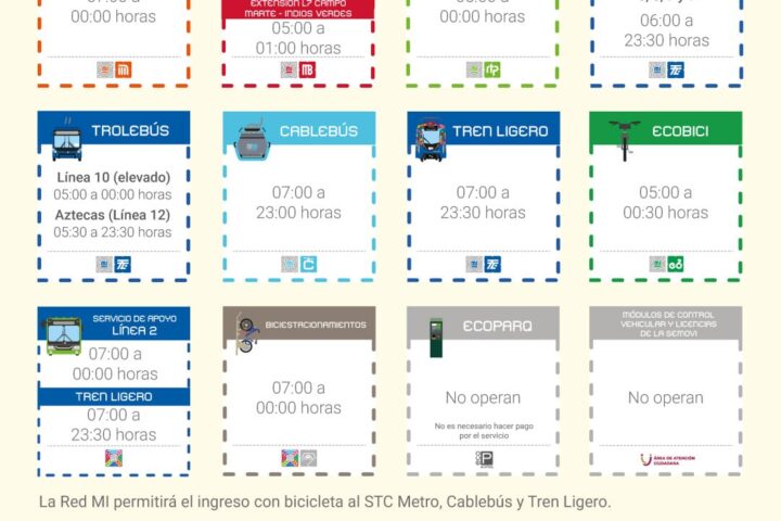 Semovi anuncia horarios del Metro CDMX y Metrobús para el 1 de mayo