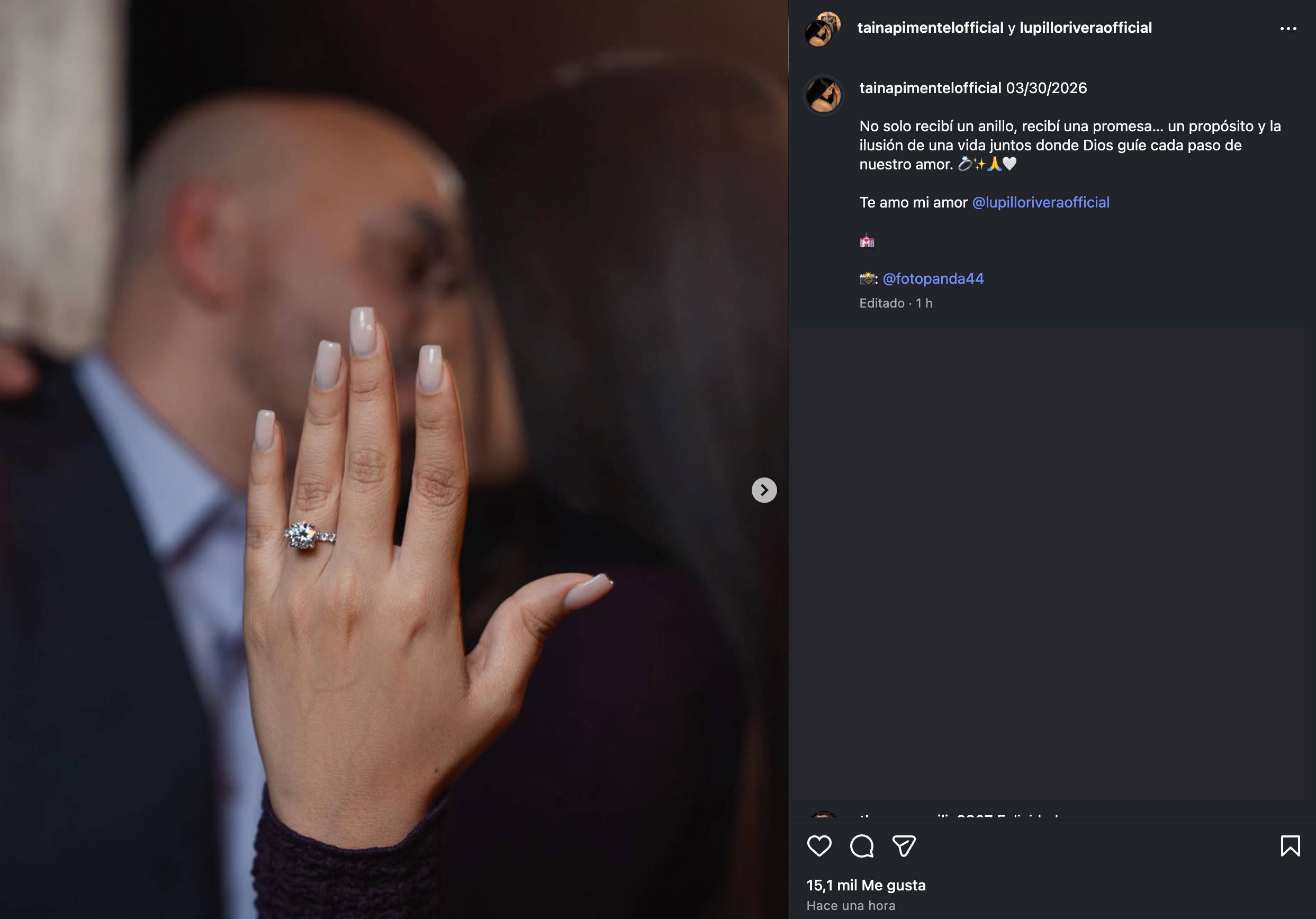 Lupillo Rivera anuncia su compromiso con Taina Pimentel