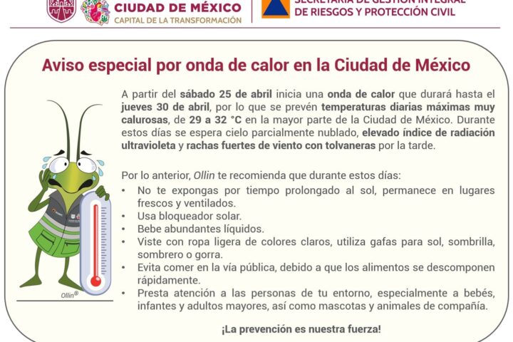 Onda de calor en CDMX, ¿cuándo termina? Altas temperaturas continuarán miércoles 29 de abril