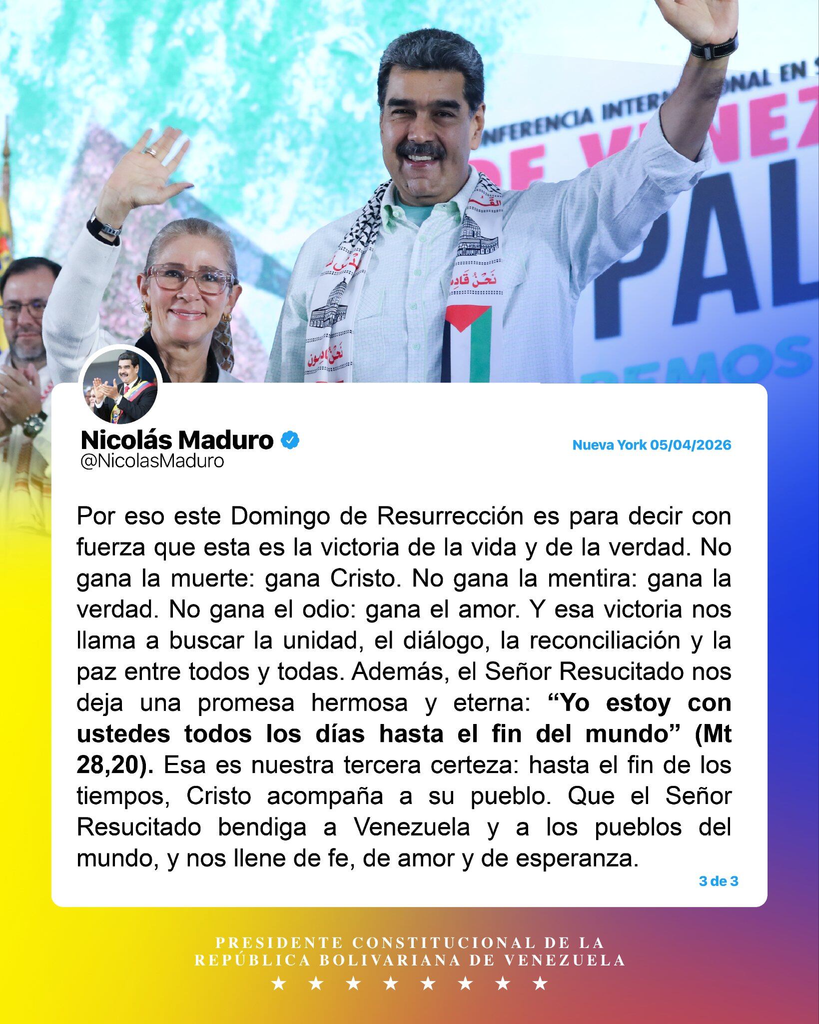 Mensaje de Nicolás Maduro