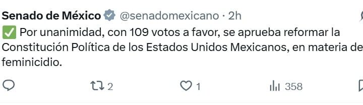 Senado aprueba reforma para crear Ley contra el Feminicidio