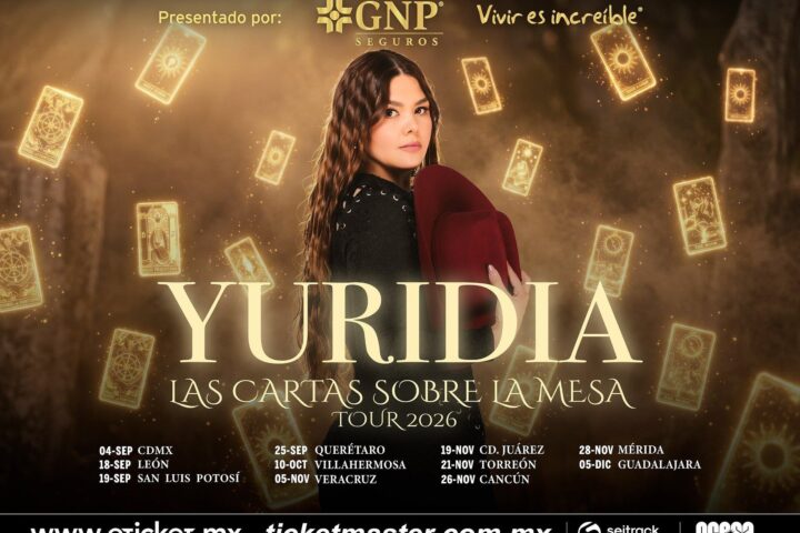 Yuridia Tour 2026: fechas, boletos y preventa de Las Cartas Sobre La Mesa