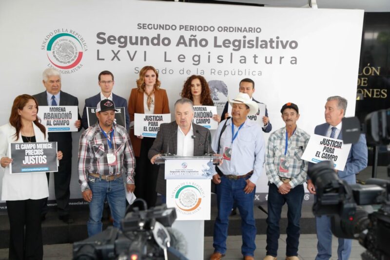 Mario Vázquez y productores de frijol de Chihuahua exigen desde el Senado justicia para el campo