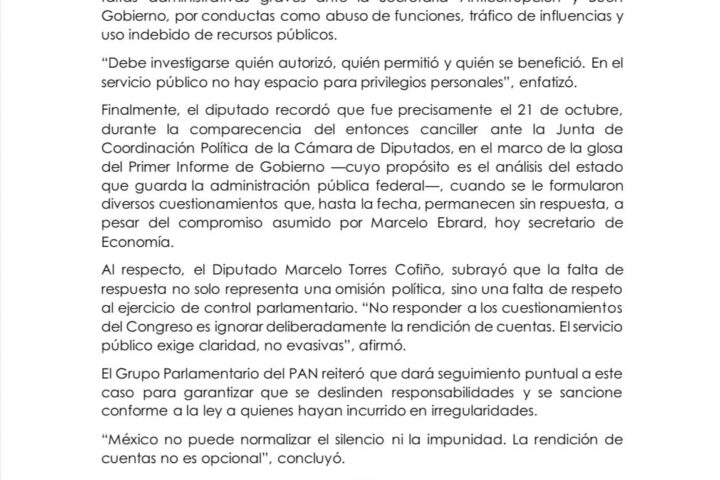 PAN acusa irregularidades en Embajada de México en Reino Unido cuando Ebrard era canciller