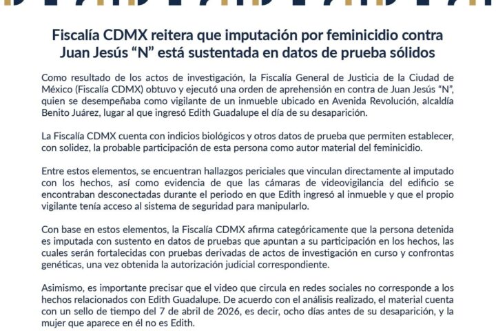Tarjeta informativa sobre Juan Jesús en caso Edith Guadalupe