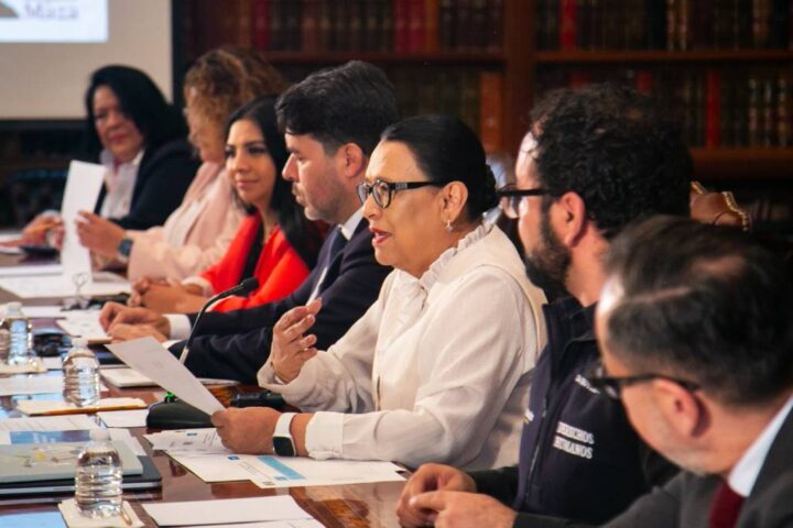 Rosa Icela Rodríguez en reunión con Volker Türk