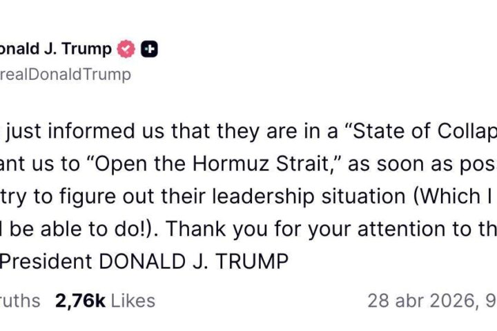 Truth Social de Trump sobre Irán.