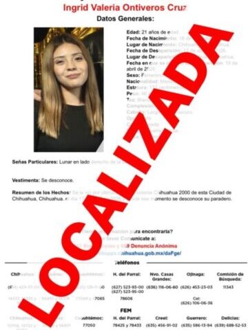 Localiza FEM a dos mujeres reportadas como ausentes en la ciudad de Chihuahua